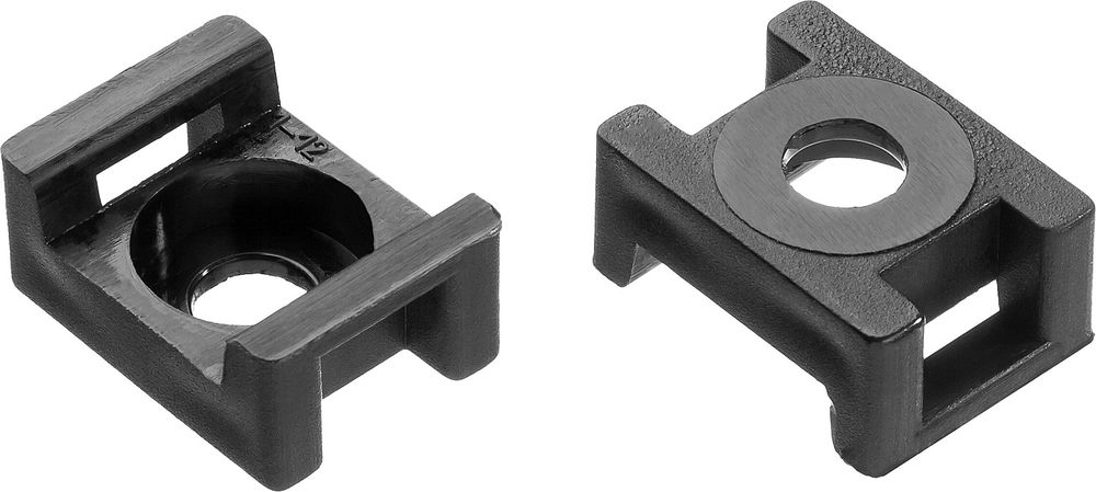 Площадка усиленная под хомут-стяжку 16 х 23 мм, нейлон, 100 шт, черная ЗУБР ПХС-У 30921