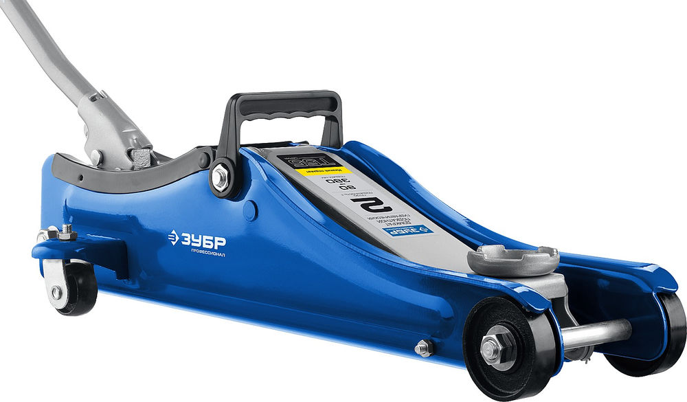 Подкатной домкрат с увеличенным подъемом и низким подхватом 2 т 80 - 380 мм Профессионал ЗУБР Т-55 43058-2