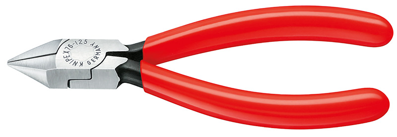 Бокорезы электромеханика, острая головка, 125 мм, фосфатированные, обливные ручки (KN-7681125)