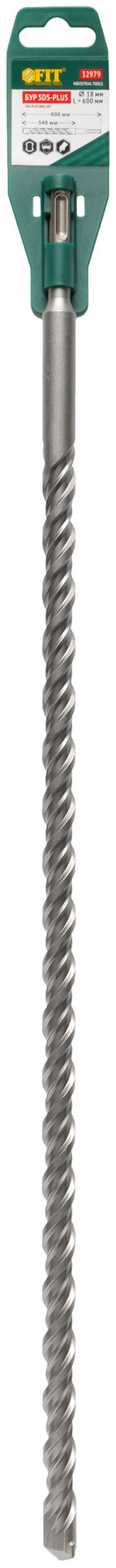 Бур по бетону SDS PLUS с двойной резьбой 18х600 мм (32979)