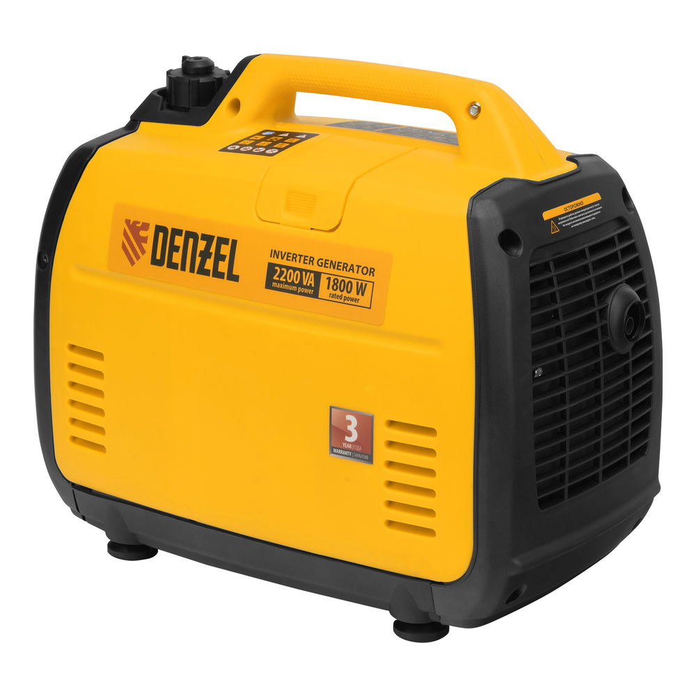Генератор инверторный GT-2200iS, 2.2 кВт, 230 В, бак 4 л, закрытый корпус, ручной старт Denzel (94702)