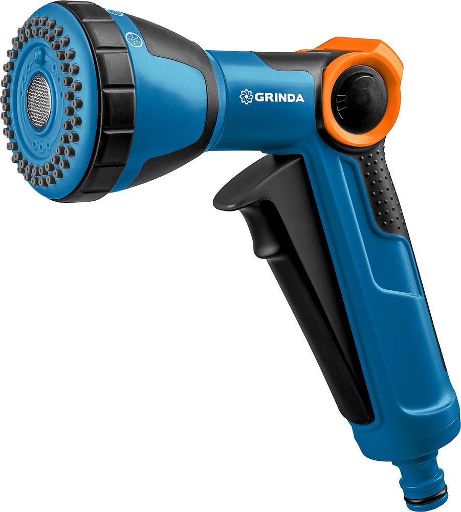 Поливочный пистолет X-S, с регулятором напора, душевой, 4 режима, курок спереди, двухкомпонентный, PROLine GRINDA 429165