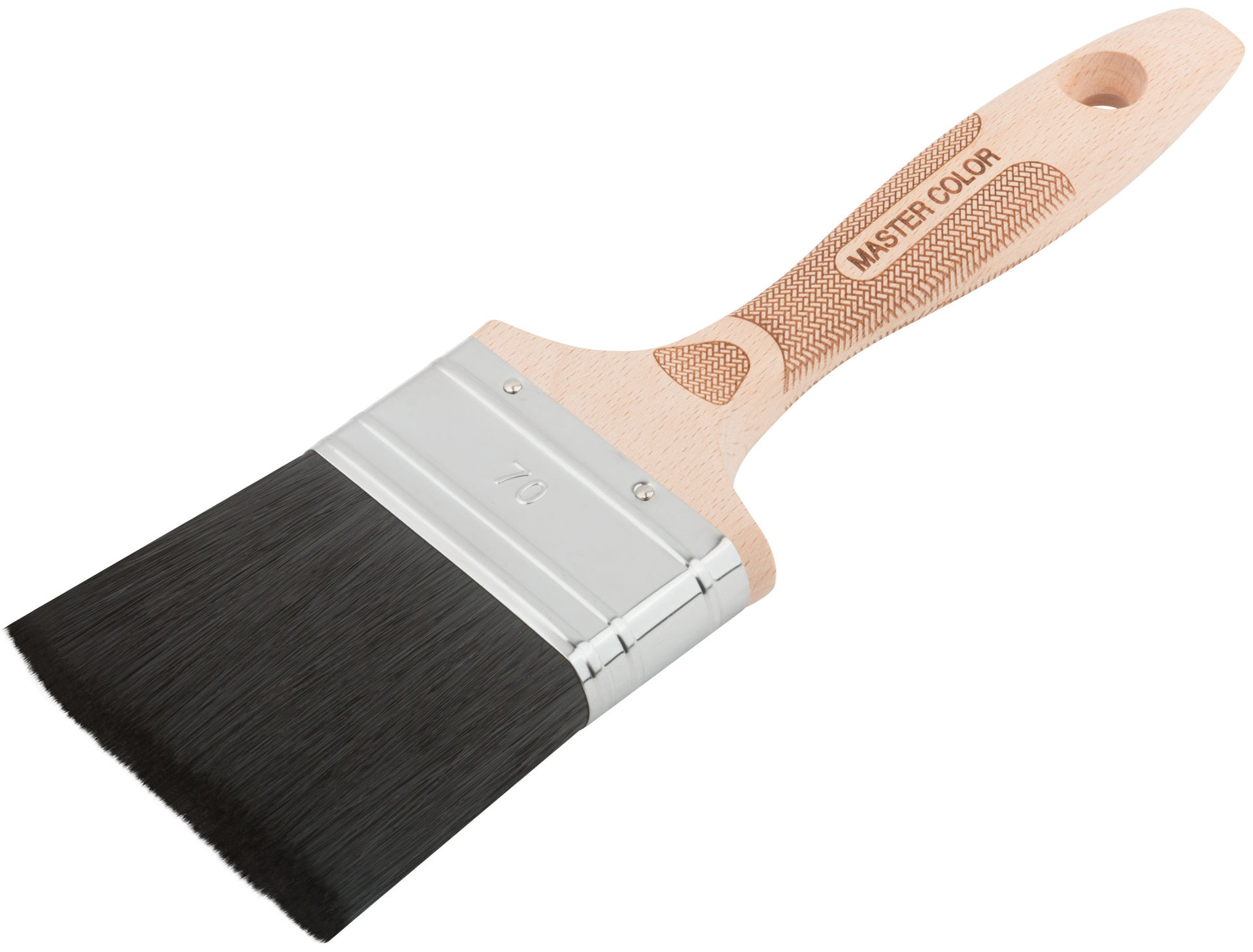 Кисть флейцевая, толщ. 16 мм, 70% ПБT/30% черная натур. щетина, нерж. обжим, ширина 70 мм (30-0055)