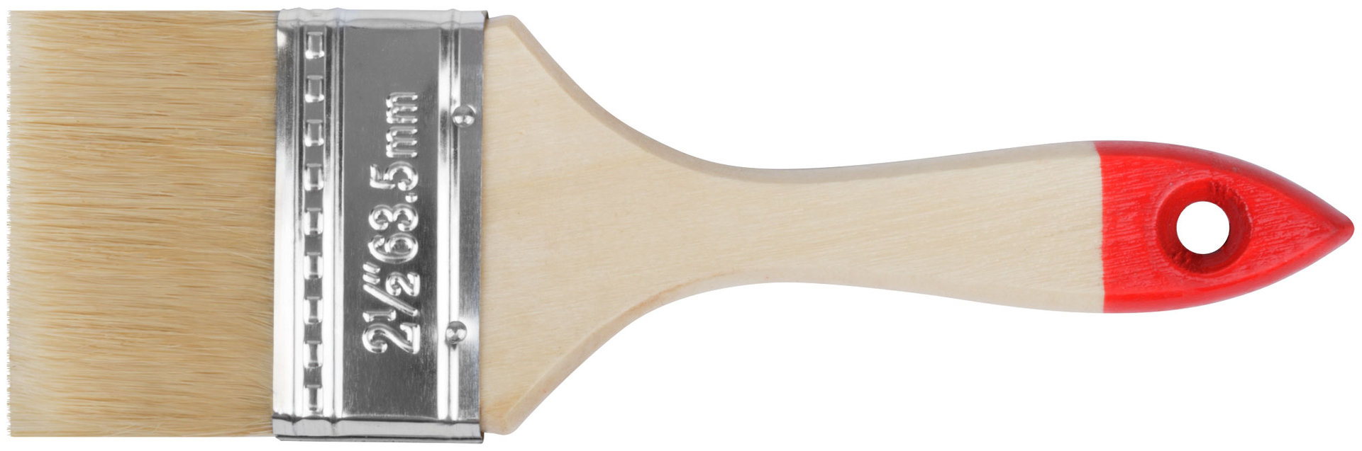 Кисть флейцевая Оптима, натур. cветлая щетина, деревянная ручка 2,5 (63 мм) (00816)