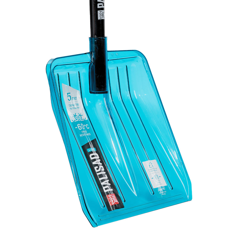 Лопата для уборки снега, поликарбонат, 260х310х870 мм, стальной черенок, LUXE Palisad (61799)