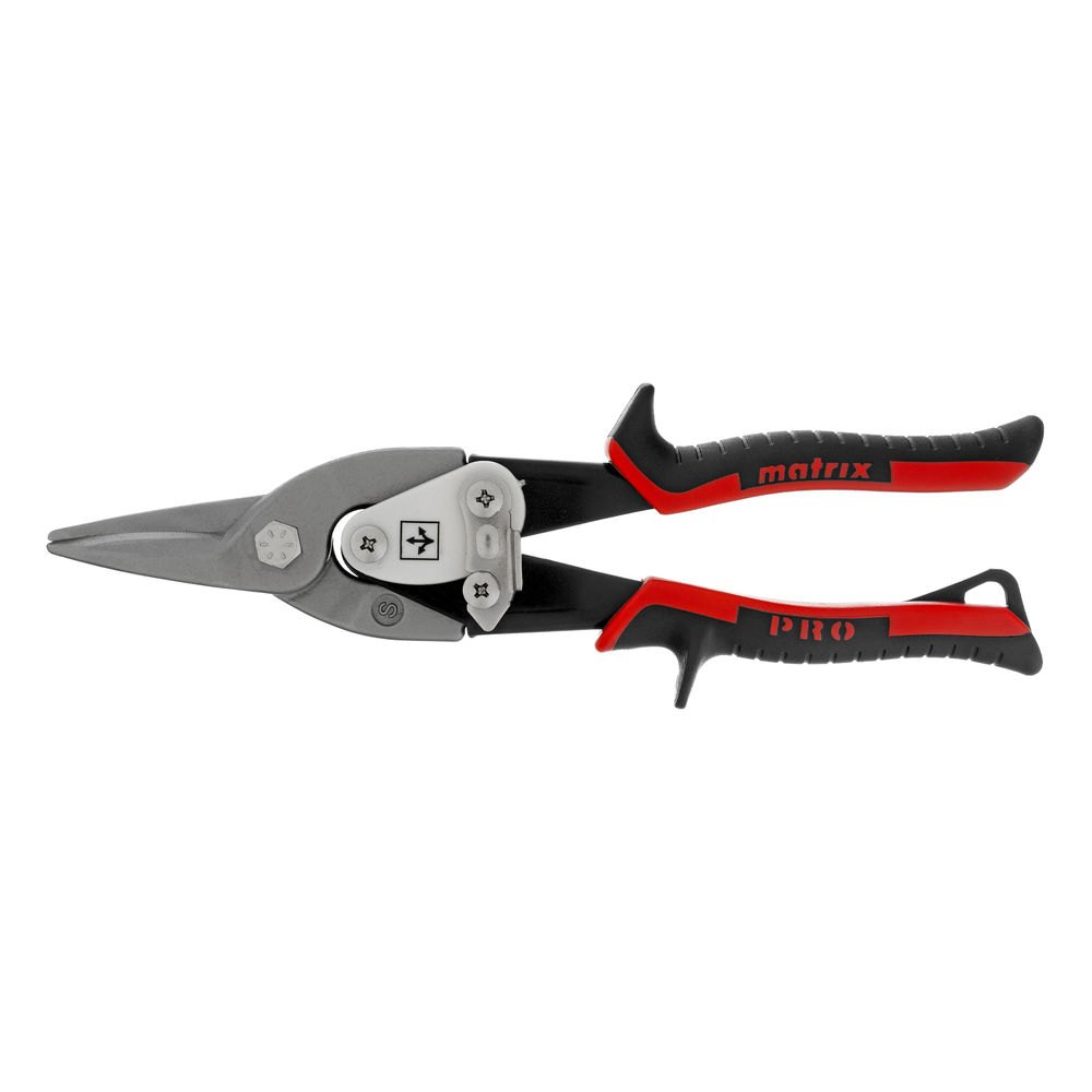 Ножницы по металлу, 250 мм, прямой рез, сталь CRMO, двухкомпонентные рукоятки, PRO Matrix (78322)