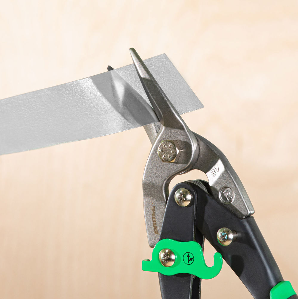 Ножницы по металлу Piranha, 250 мм, прямой и правый рез, сталь СrMo, двухкомпонентные рукоятки Gross