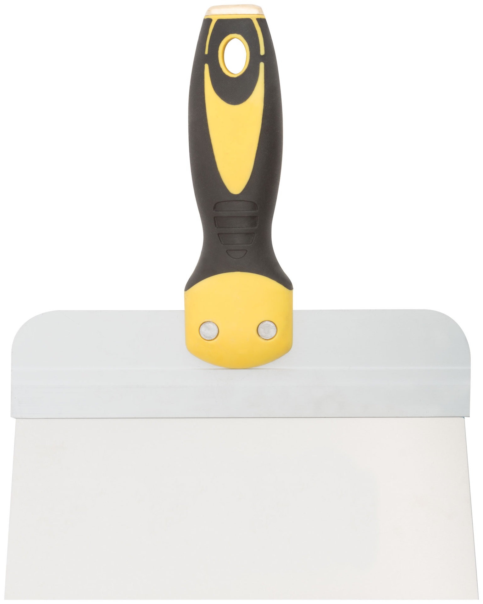 Шпатель фасадный нержавеющий Профи, прорезиненная ручка с метал.бойком 200 мм (06442)