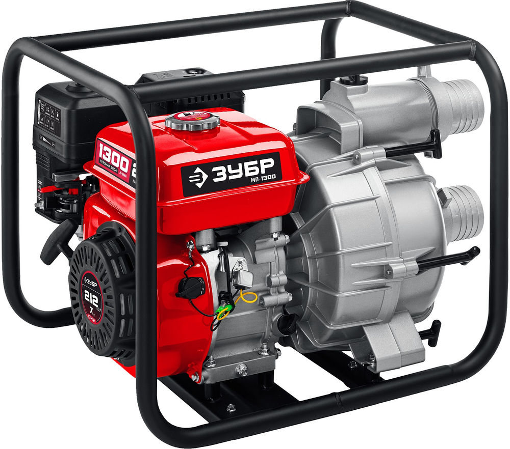 Мотопомпа бензиновая для грязной воды 1300 л/мин ЗУБР МПГ-1300