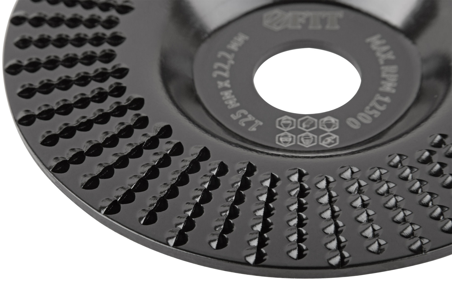 Диск обдирочный по дереву, плоский, посадочный диаметр 22,2 мм, 125 мм, средняя насечка (39528)