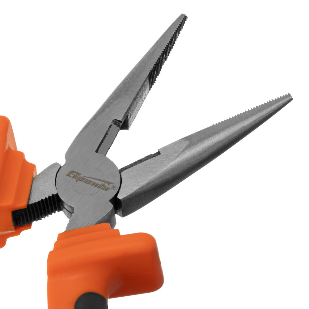 Длинногубцы прямые Comfort, 160 мм ,шлифованные, двухкомпонентные рукоятки Sparta (17165)