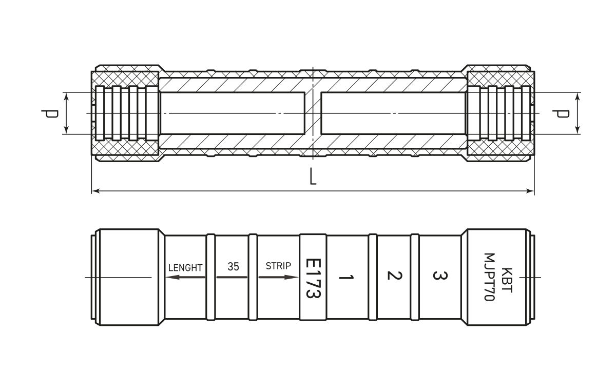 Гильза изолированная герметичная ГИФ (MJPT) 70 (КВТ) (103152)