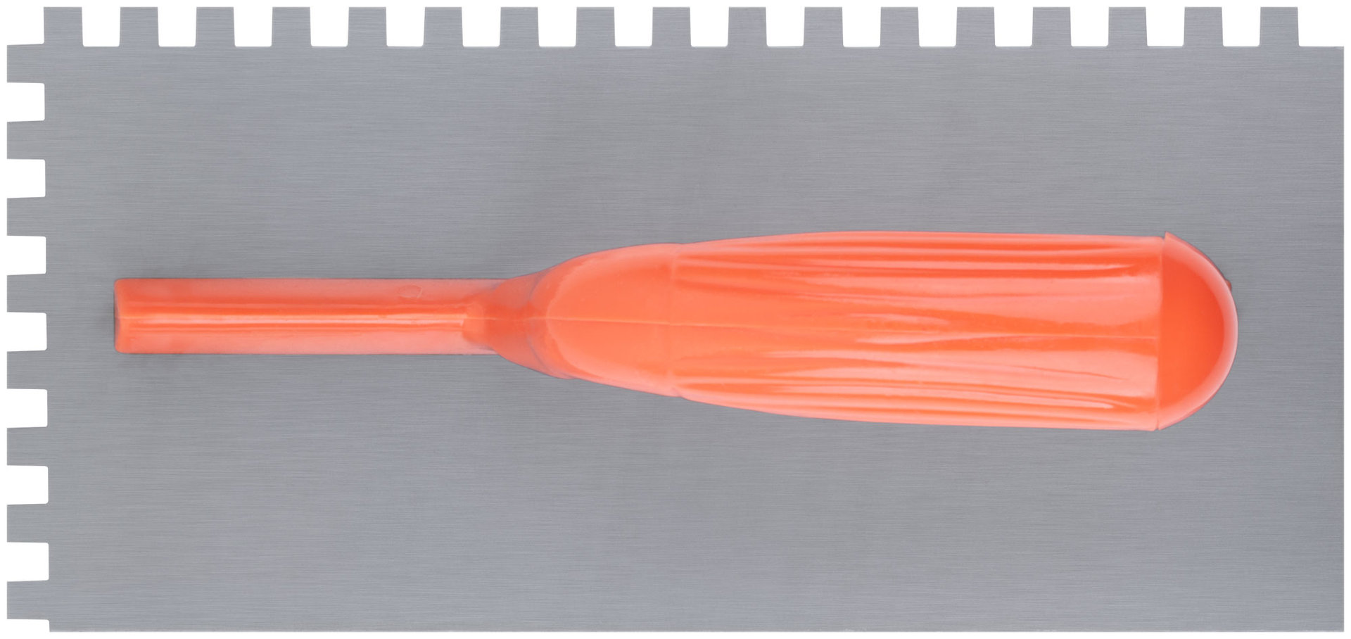 Гладилка стальная с пластиковой ручкой, 280х130 мм зубчатая, зуб 8х8 мм (05138)