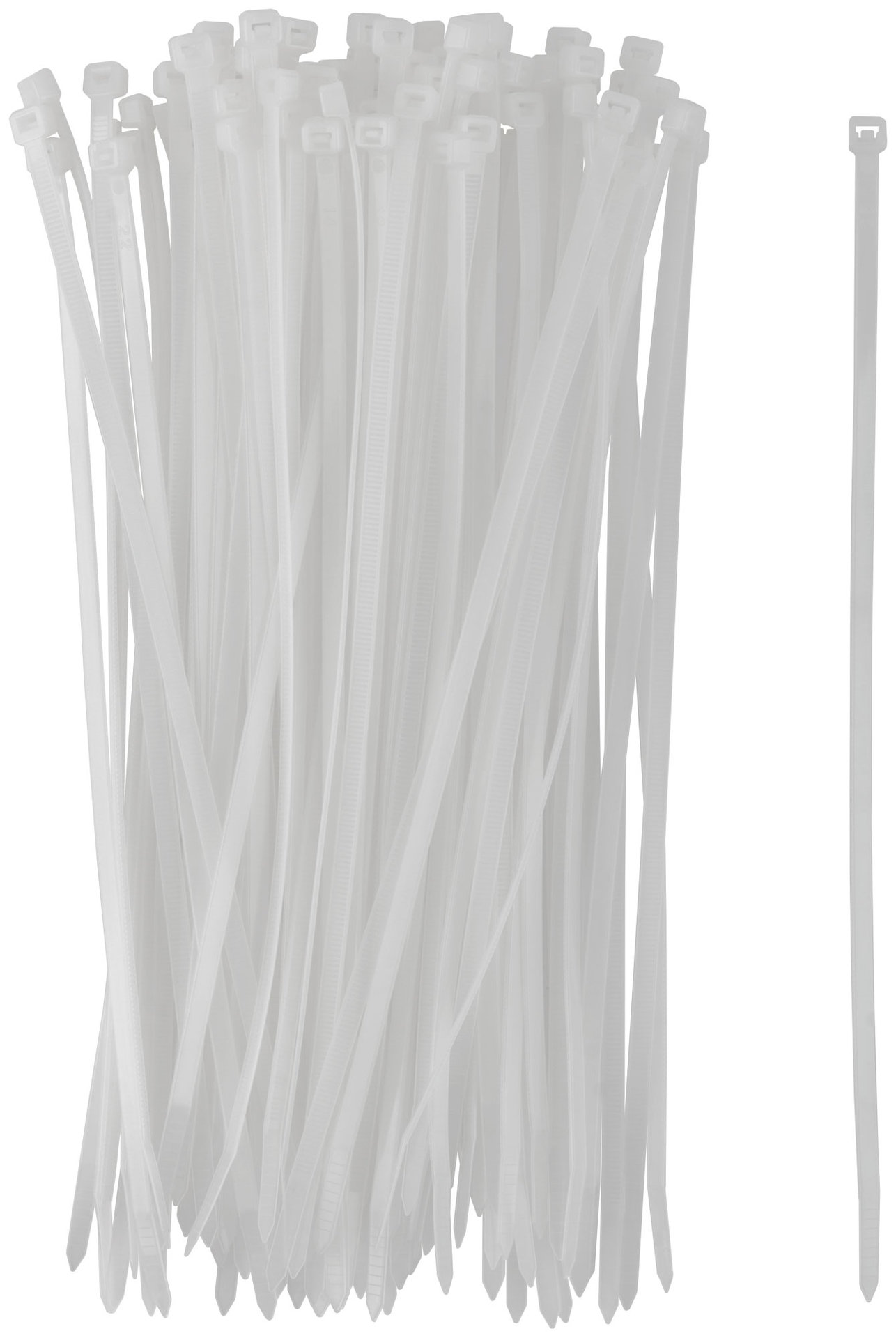 Хомуты нейлоновые для проводов, белые 100 шт., 4,8х250 мм (60375)