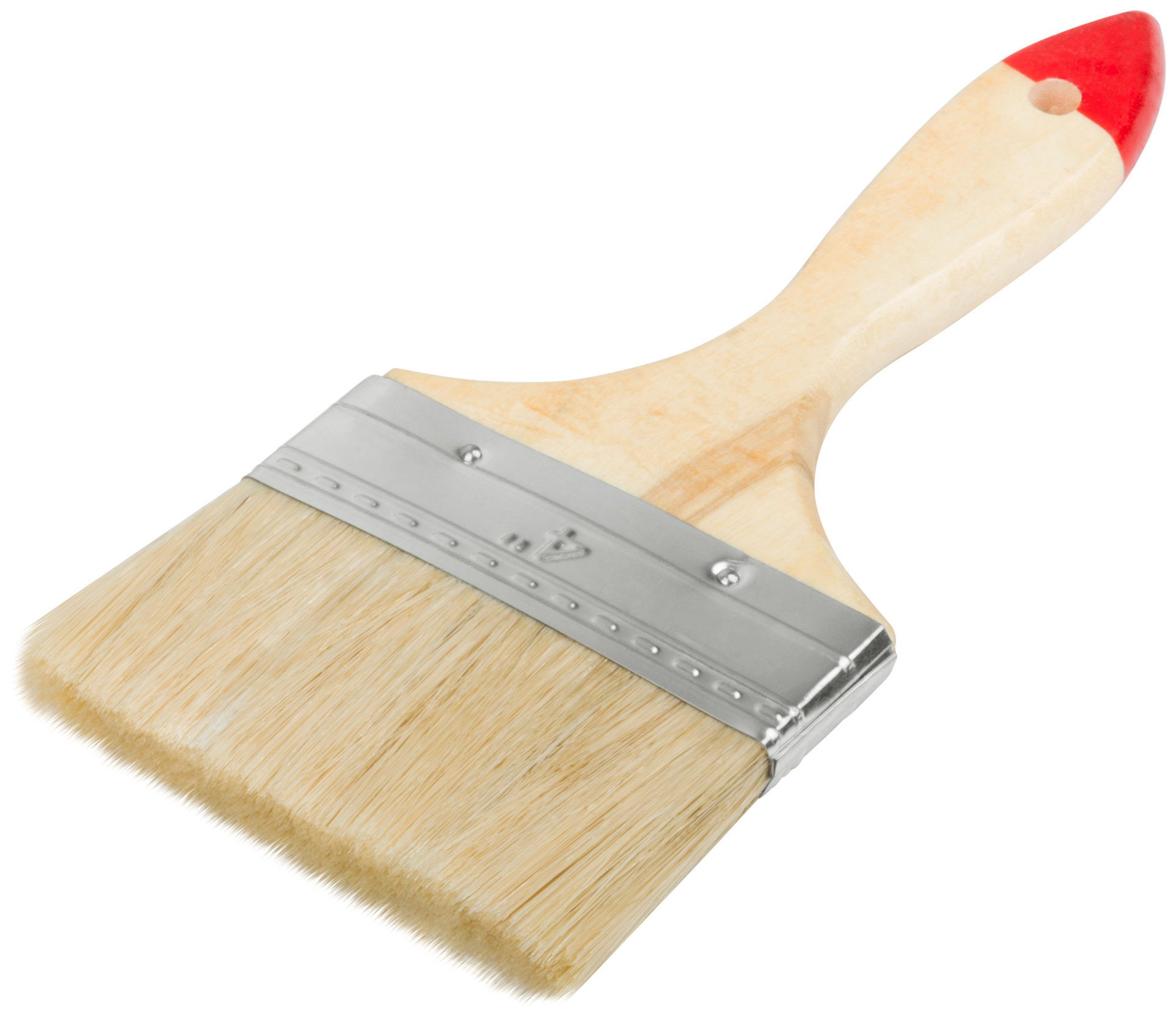 Кисть флейцевая Стандарт, натур.светлая щетина, деревянная ручка 4 (100 мм) (01038)