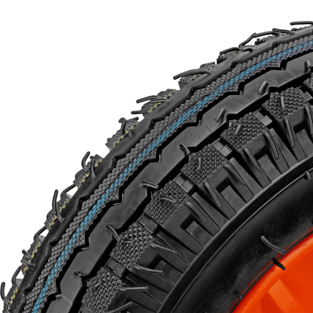 Колесо пневматическое усиленное, шина 8PR, 4.00-8 D400 мм, внутренний диаметр подшипника 20 мм, длина оси 90 мм Palisad (69081)