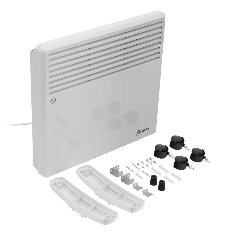 Конвектор электрический CH-1000, 1000 Вт, X-образный нагреватель, термостат, колеса MTX (98105)