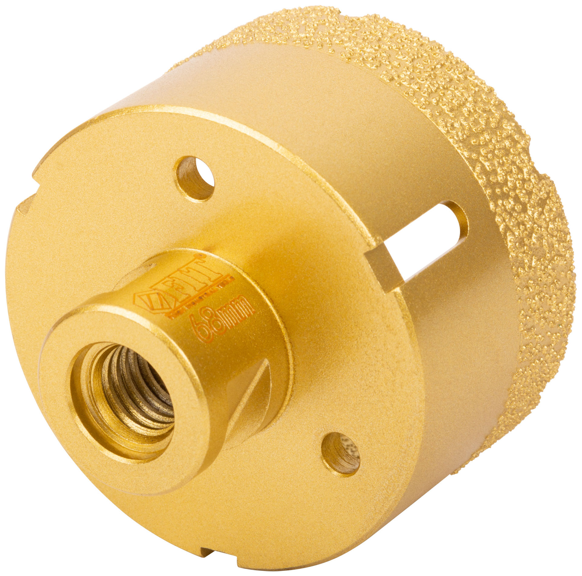 Коронка кольцевая для УШМ, М14, по керамограниту, камню и кафелю алмазная, вакуумное спекание 68х60 мм (16351)