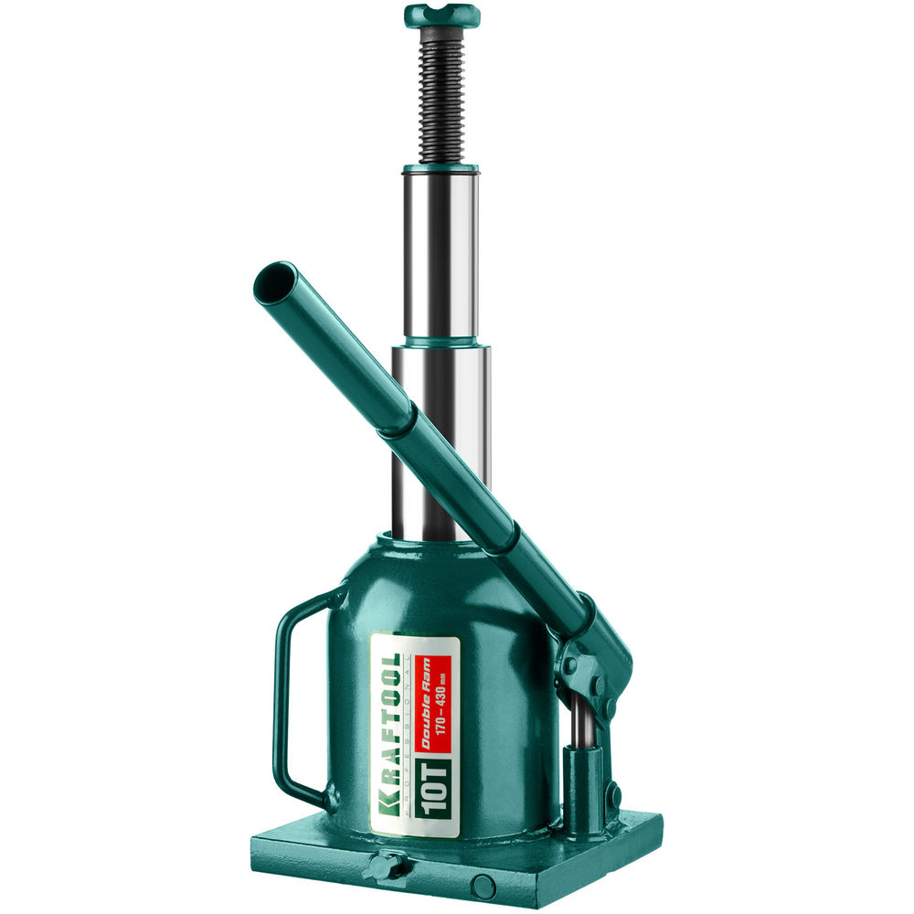 Домкрат бутылочный двухштоковый 10 т, 170 - 430 мм с увеличенным подъемом DOUBLE RAM KRAFTOOL 43463-10