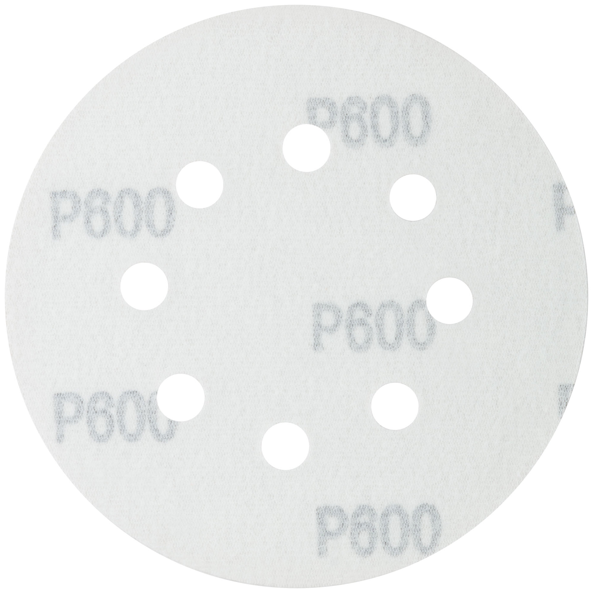 Круги шлифовальные с отверстиями (липучка), алюминий-оксидные, 125 мм, 5 шт. Р 600 (39842М)