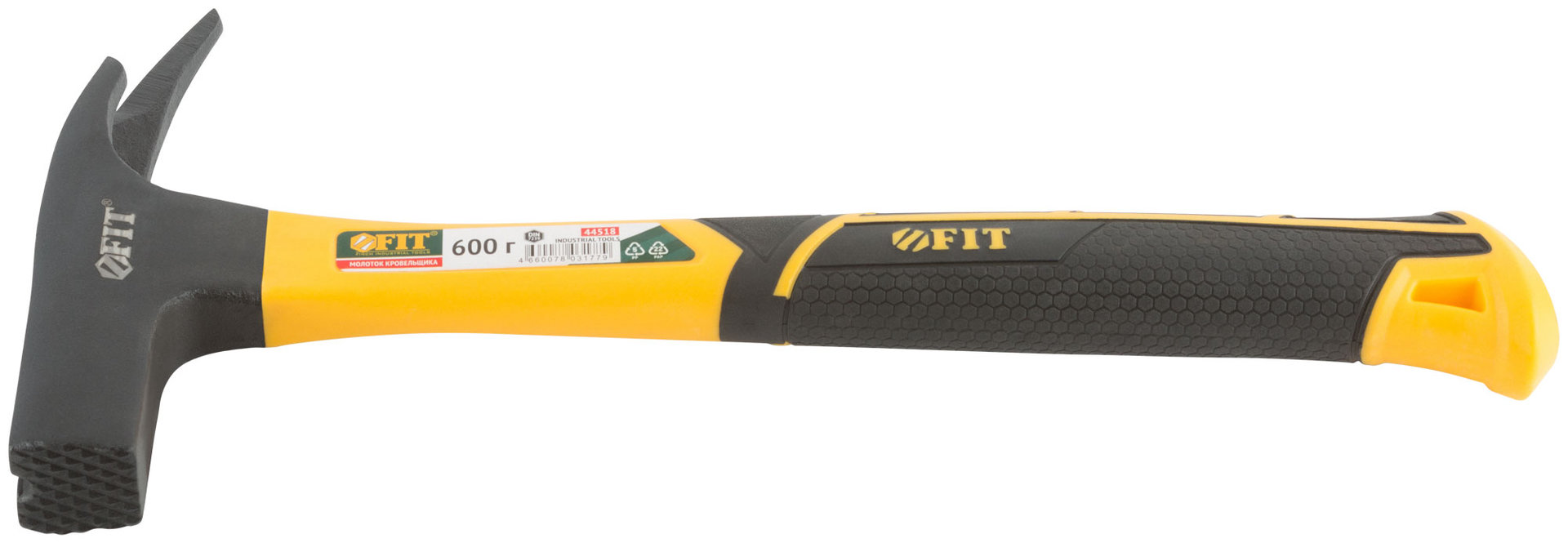 Молоток кровельщика, фиберглассовая усиленная ручка, 600 гр. (44518)
