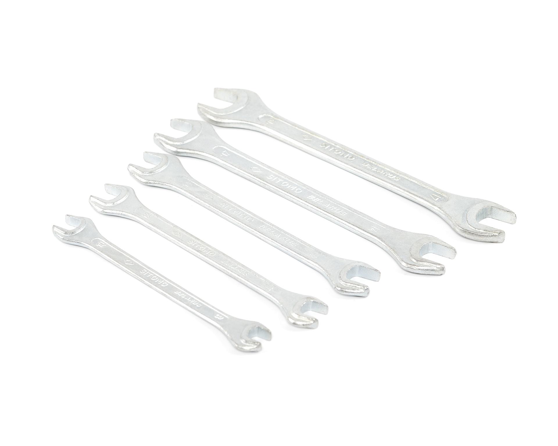 Набор ключей гаечных рожковых двусторонних 5 шт. (8-19) ПВХ сум. SITOMO BELARUS