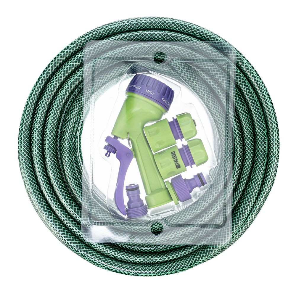 Набор поливочный, шланг 1/2, 25 м, 7 режимов пистолет, соединитель, адаптер Palisad (67426)