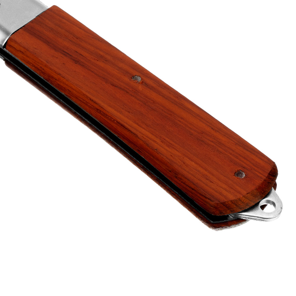 Нож складной, 200 мм, прямое лезвие, деревянная ручка Sparta (78998)