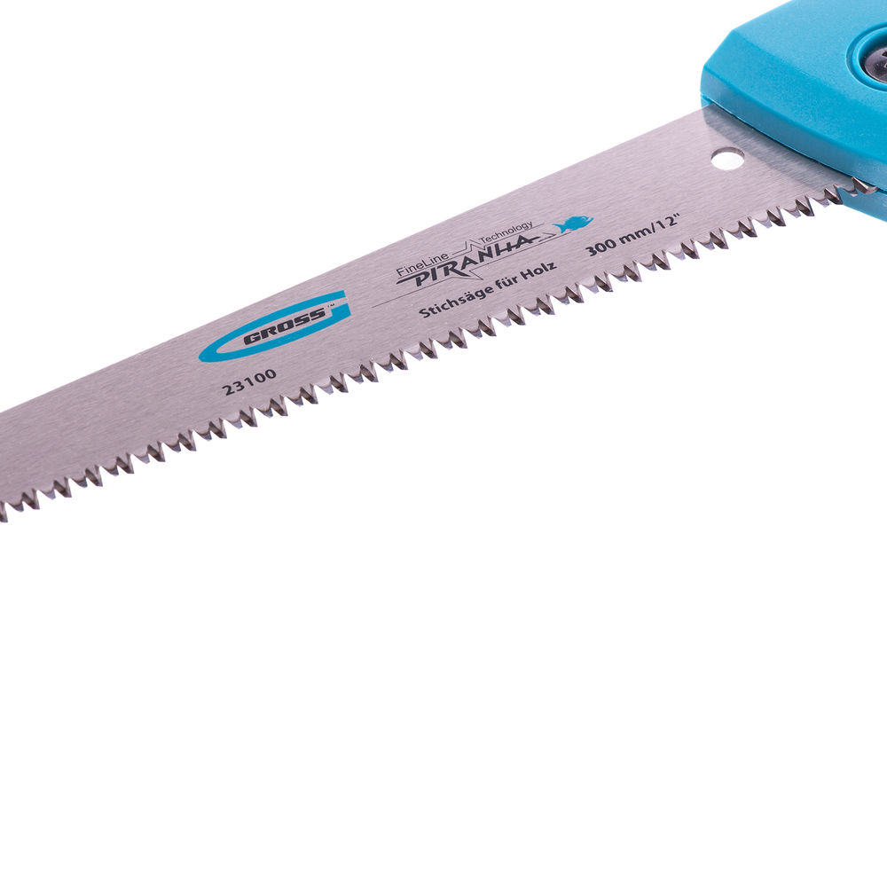 Ножовка по дереву Piranha, выкружная, 300 мм/12, 11-12 TPI, каленый зуб 3D, двухкомпонентная рукоятка Gross