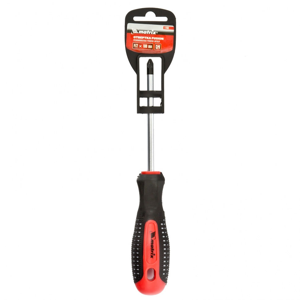 Отвертка Fusion, PZ2 x 100 мм, CrV, трехкомпонентная рукоятка Anti slip Matrix