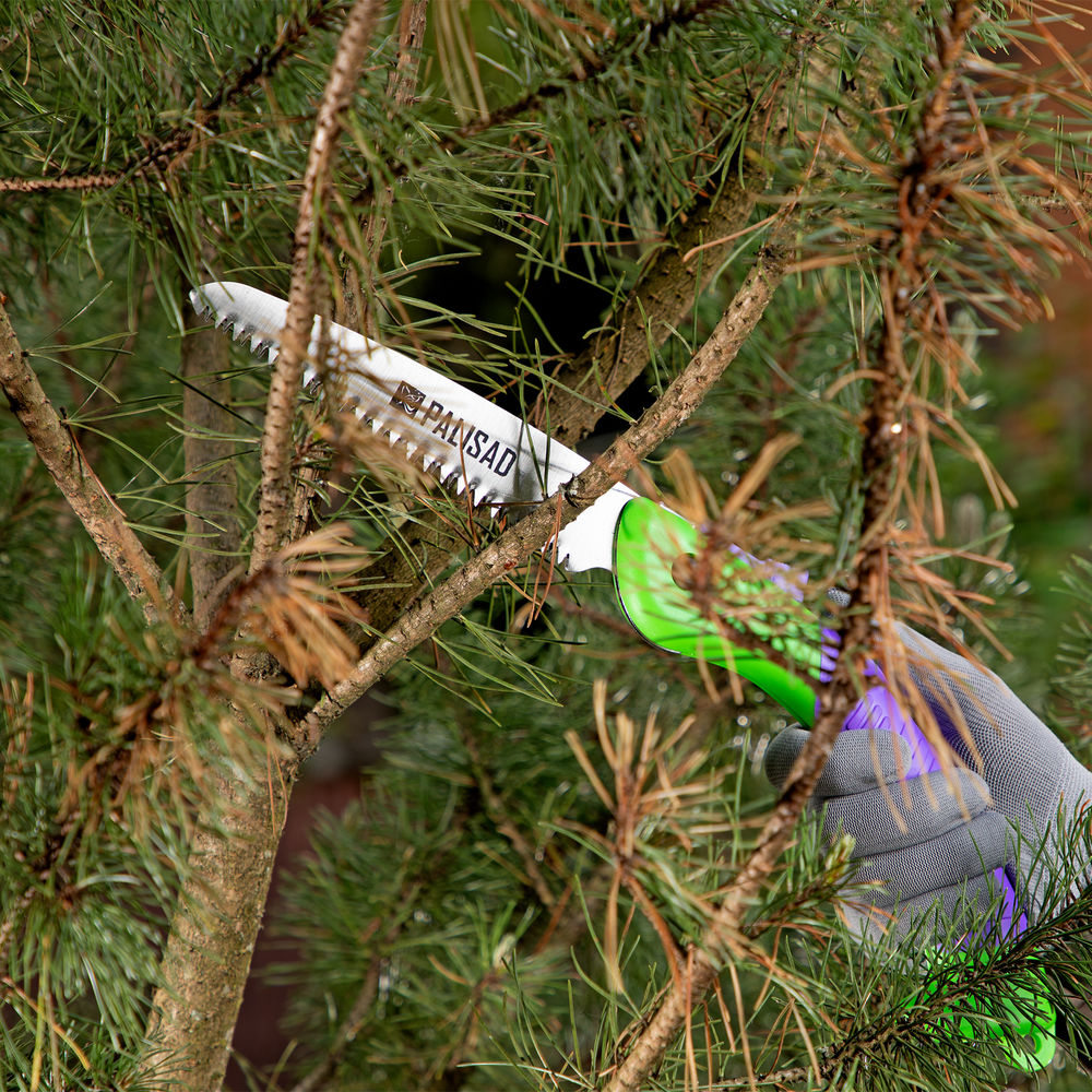 Пила садовая складная, 150 мм рабочая часть, пластиковая обрезиненная рукоятка, Palisad (604145)