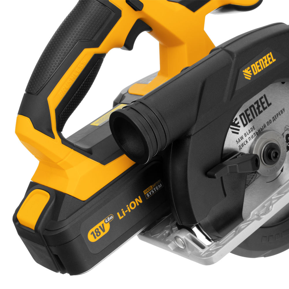 Пила циркулярная аккумуляторная бесщет. CCS-165, 18В Li-Ion Denzel (27401)