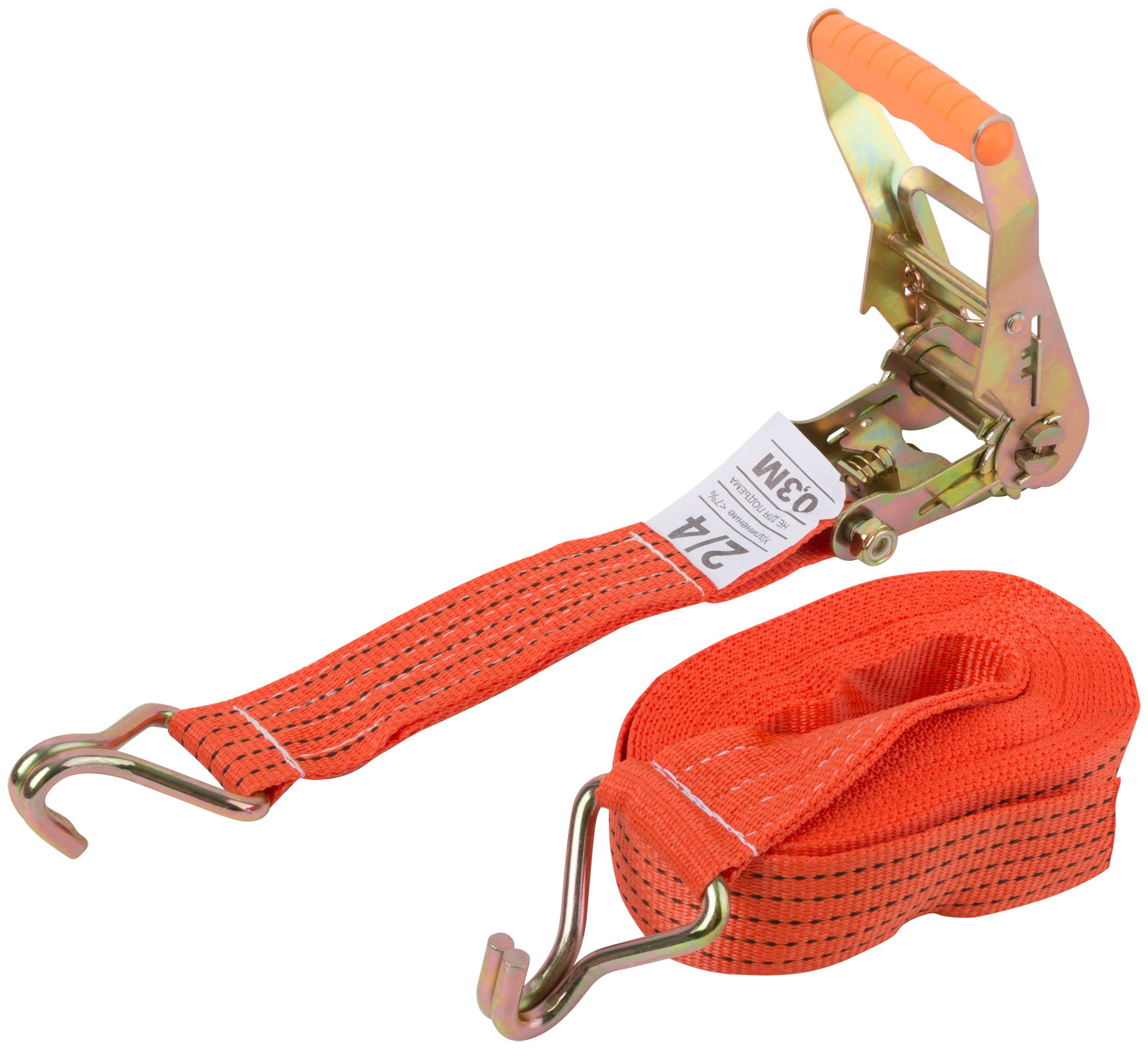 Ремень для крепления груза, храповый механизм 196 мм, лента 50 мм x 8 м, 2000 / 4000 кг (64921)