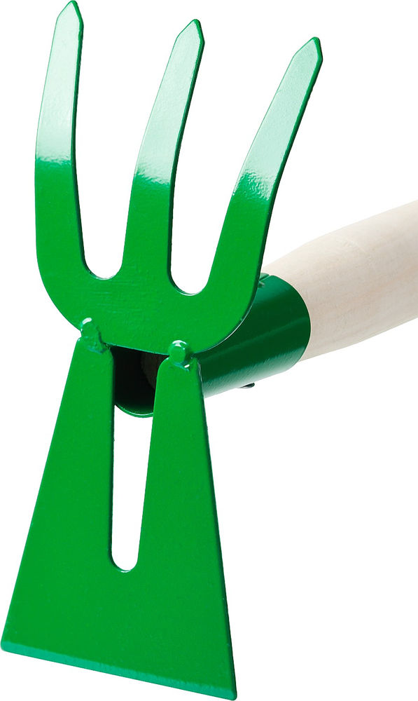 Мотыга-рыхлитель РОСТОК 145 x 75 x 390 мм, лопатка + 3 зуба, изогнутые зубья, деревянная рукоятка 39627