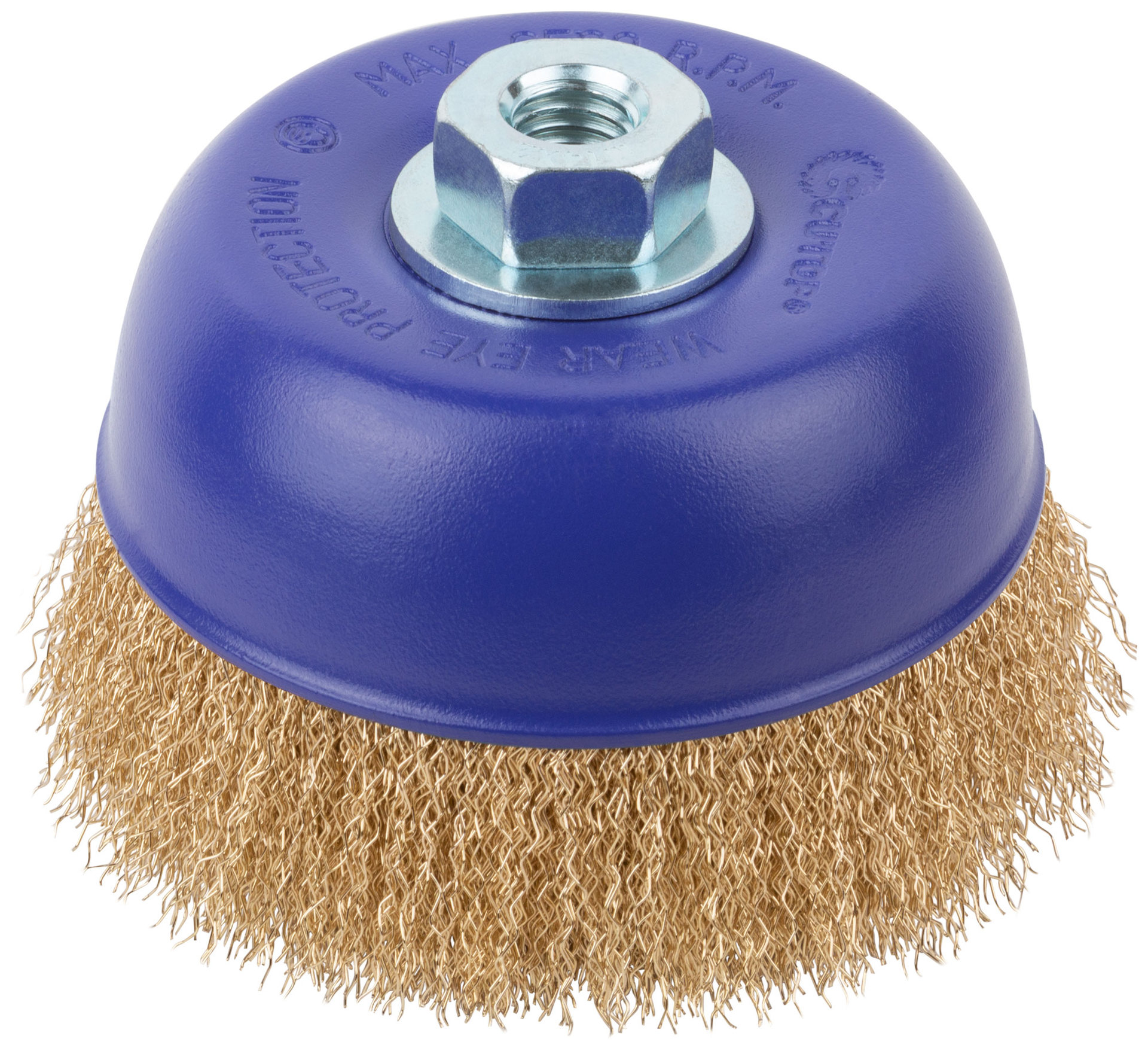 Щетка для УШМ, М14, тип Чашка, латун. витая проволока 0,3 мм, 125 мм, блистер, CUTOP Profi (82-896)