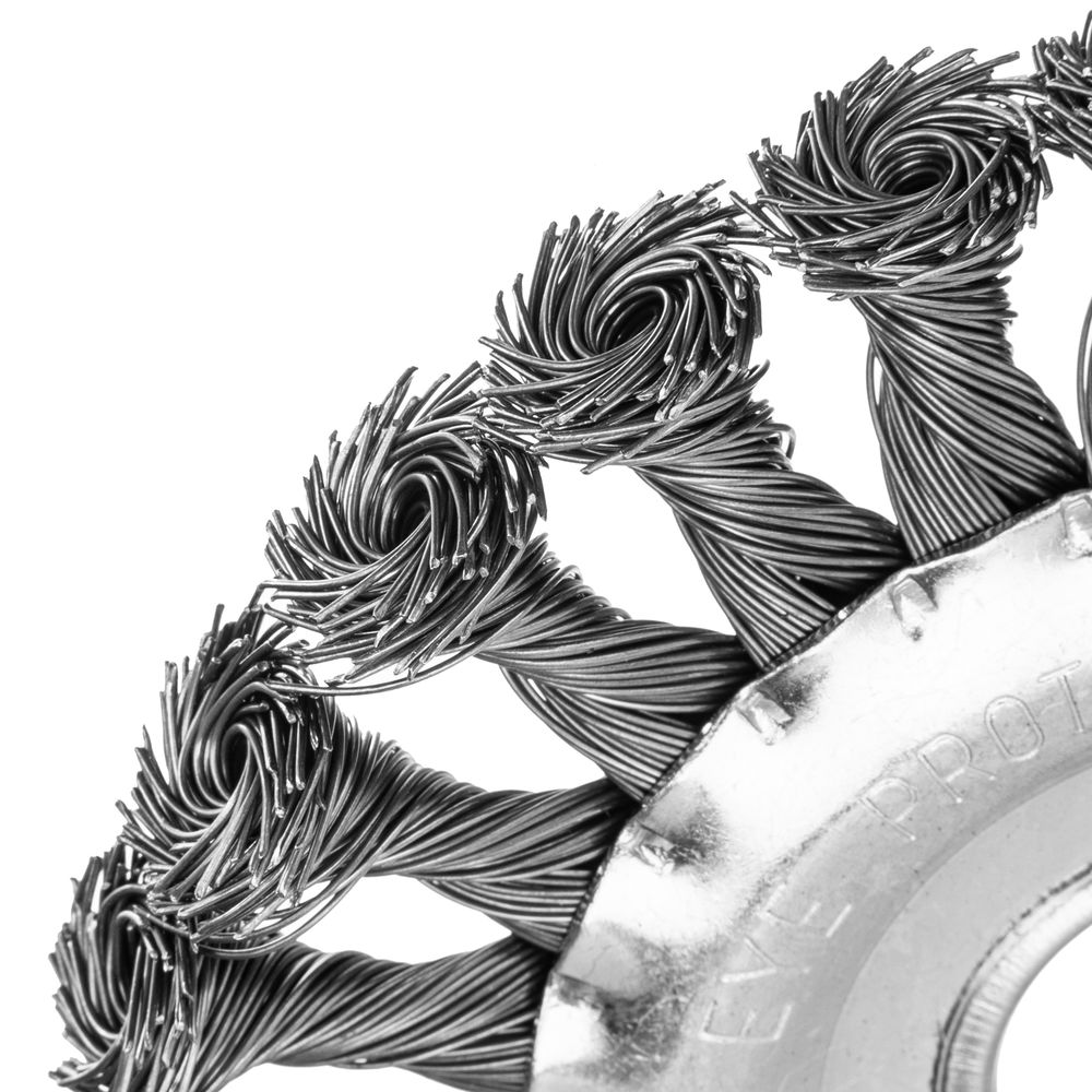 Щетка для УШМ 125 мм, посадка 22.2 мм, плоская, крученая проволока 0.5 мм Matrix (74632)