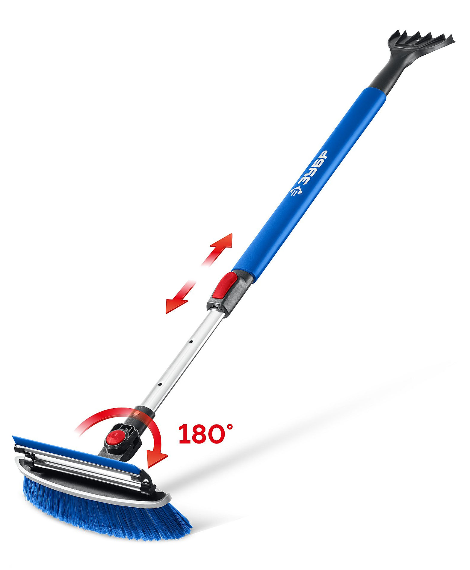 Щетка телескопическая с поворотной головой и водосгоном от снега автомобильная 940-1310 мм ЗУБР Профессионал 61063