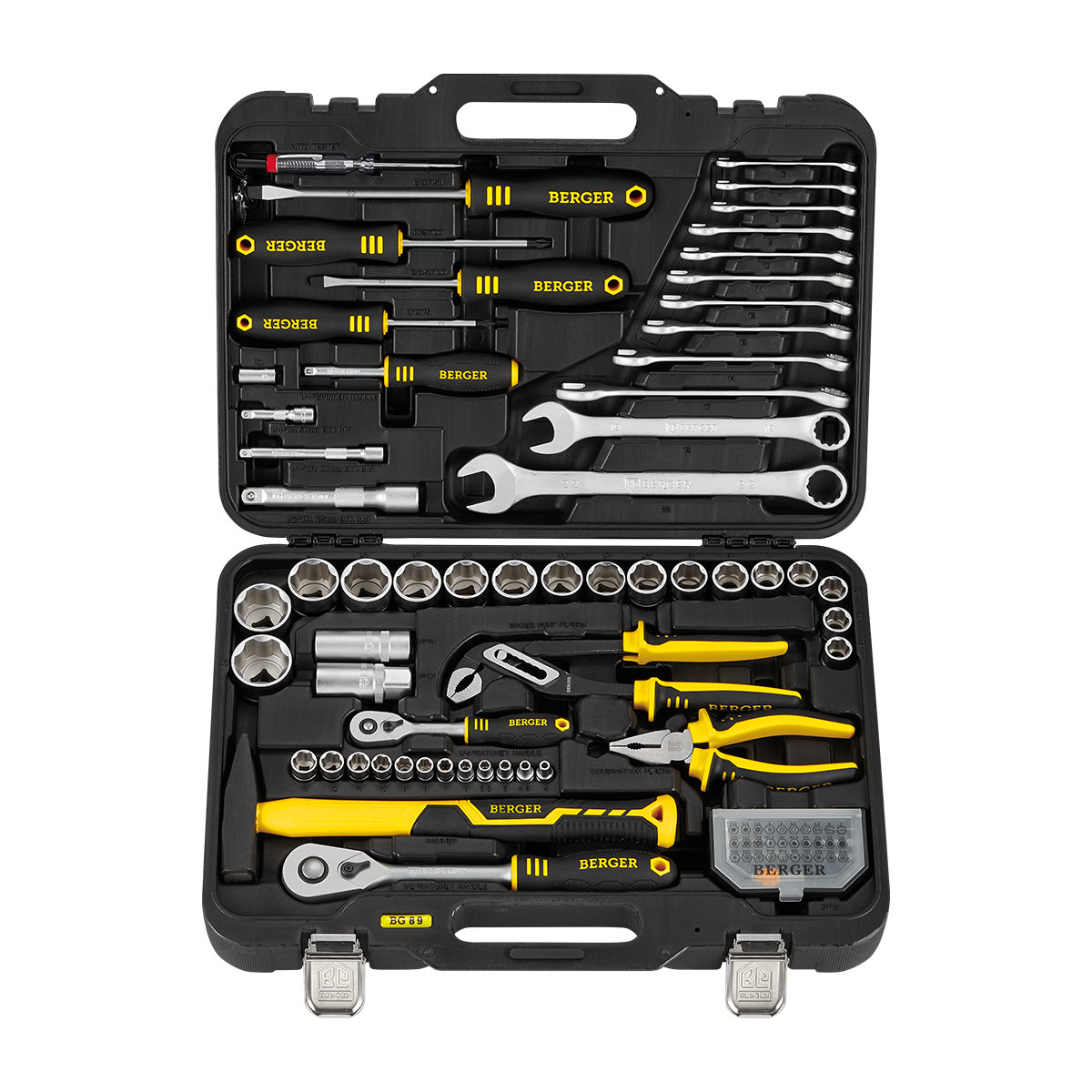 Универсальный набор инструментов BERGER 89 предметов 1/2” - 1/4” «НОРДЕН» BG089-1214