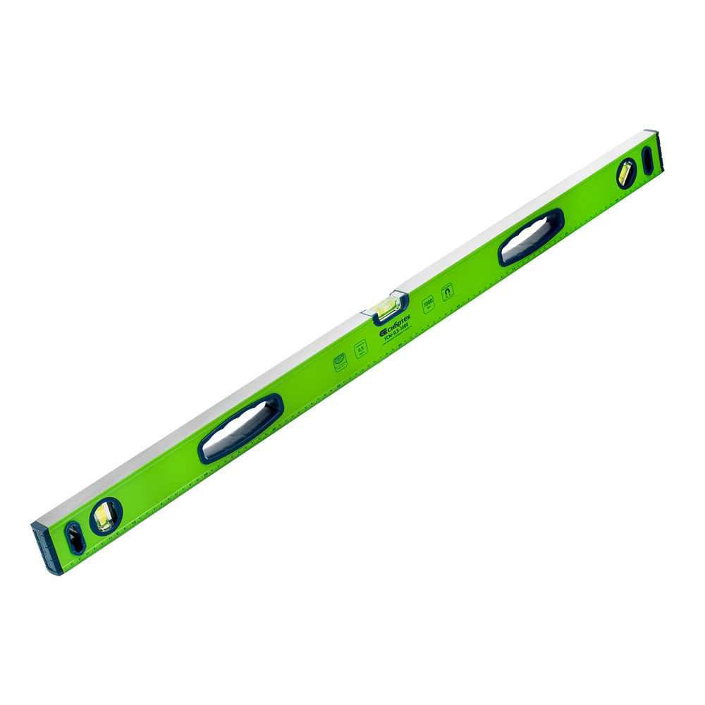 Уровень алюминиевый УСМ-0,5-1000, фрезерованный, 3 глазка, магнитный, рукоятки, 1000 мм Сибртех (34117)