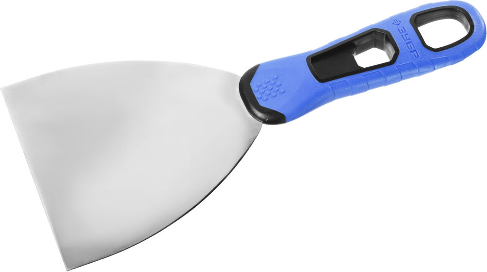 Шпатель нержавеющий 100 мм, х-образное профилированное полотно, облегчённая двухкомпонентная ручка ЗУБР Профессионал 10049-10_z03