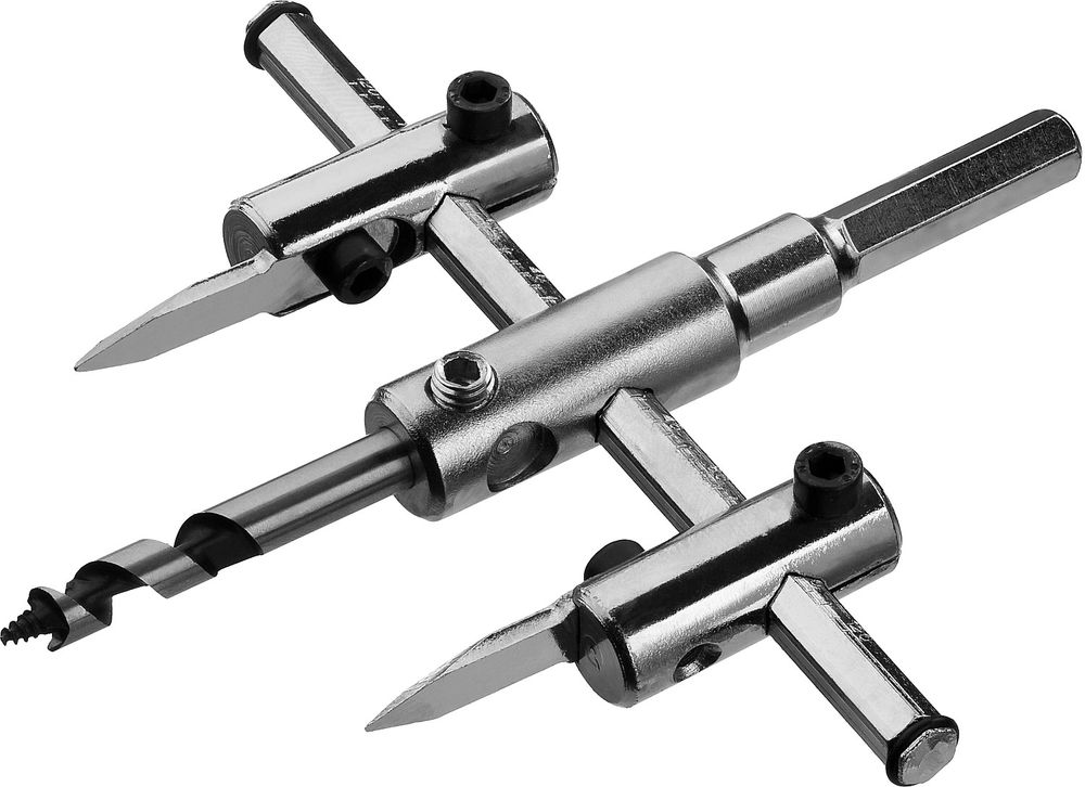 Сверло регулируемое по дереву d 40-120 мм глубина реза 30 мм ЗУБР 29440-120