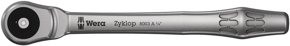 Трещотка 1/4 x 141 мм сдвижной квадрат Zyklop Metal Push серия 8003 A Wera WE-004003