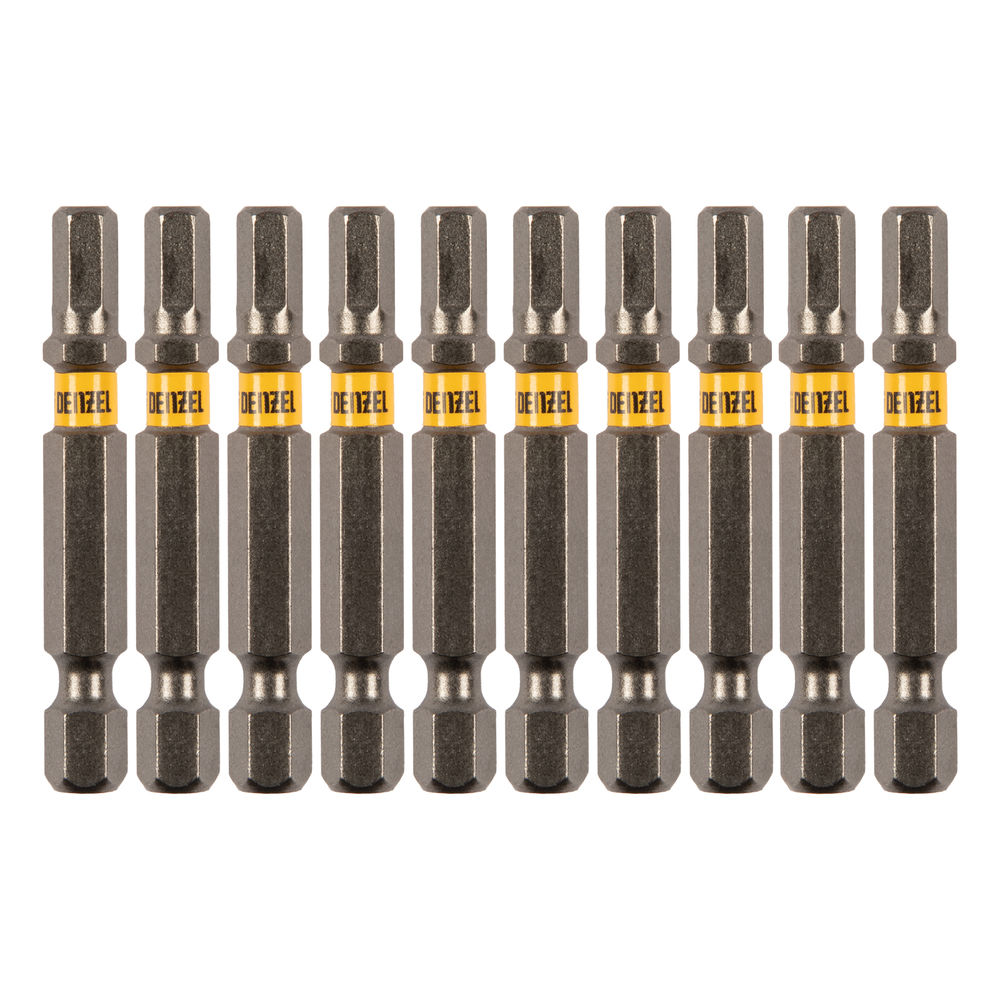 Бита HEX 5х50, сталь S2, шестигранный профиль, 10 шт. Е 6,3 Denzel (11663)