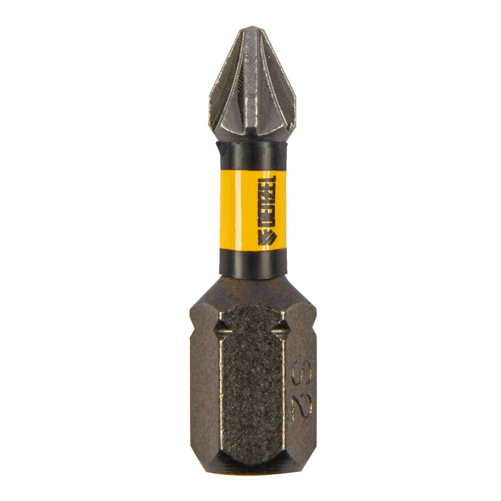 Бита IMPACT, PZ1x25 мм, лазерная обработка шлица, сталь S2, 10 шт., Е 6,3 Denzel (11686)