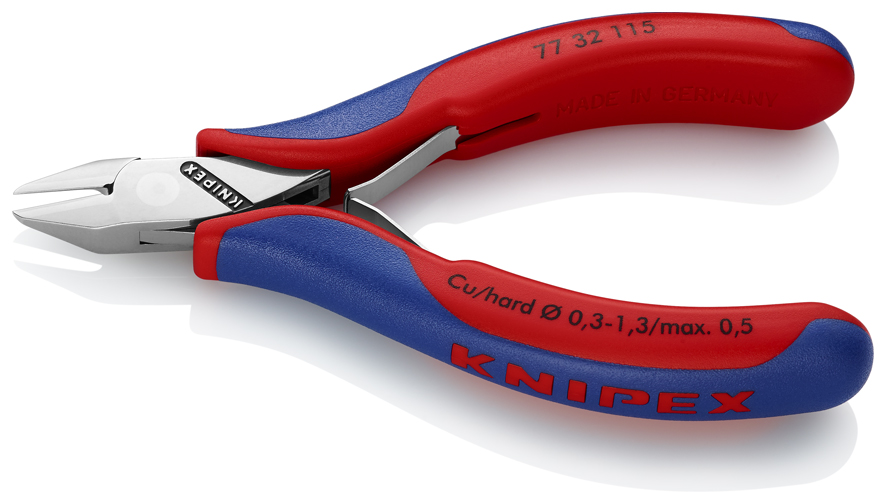 Бокорезы для электроники, острая головка, 115 мм, 2-комп ручки (KN-7732115)