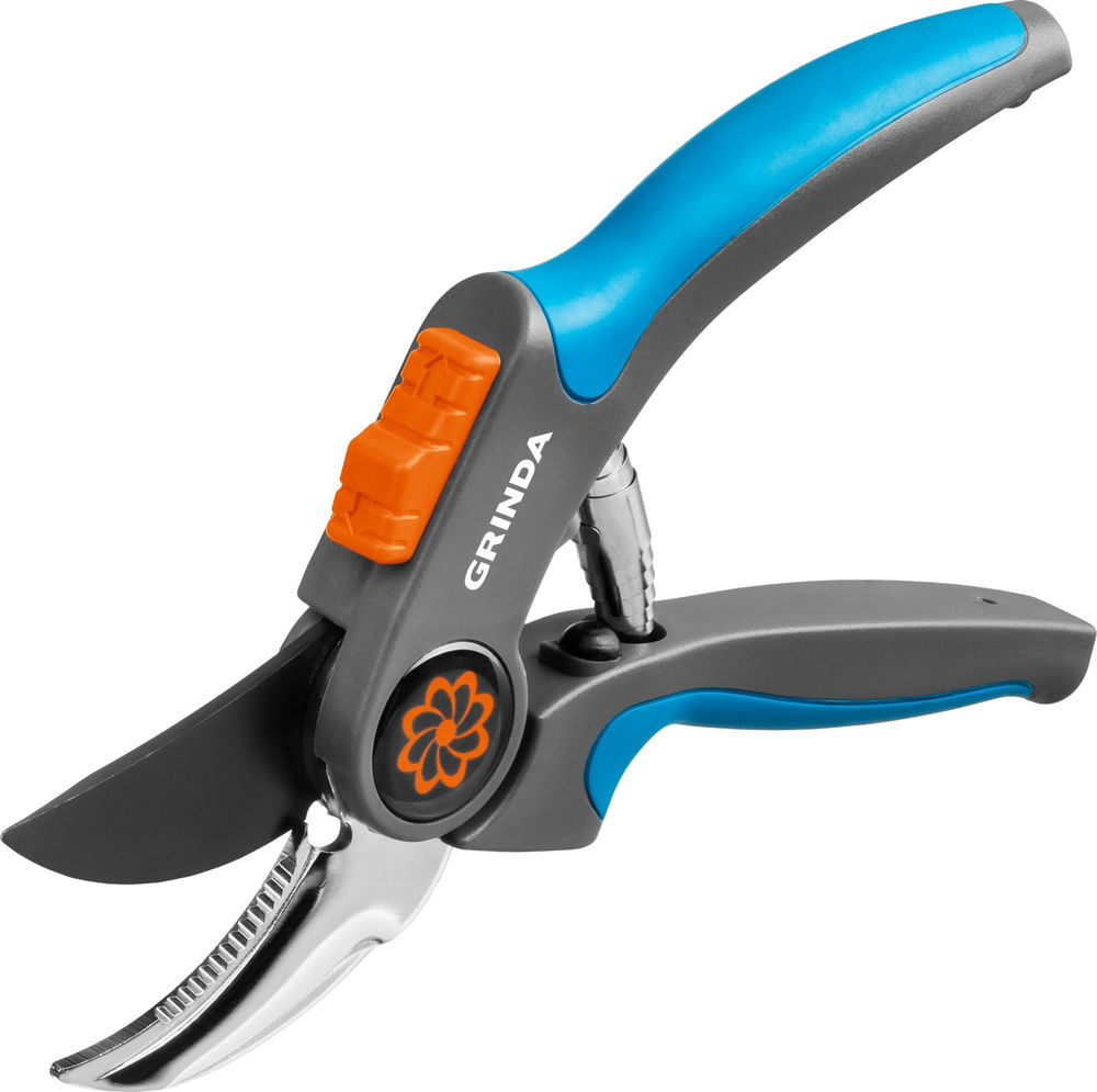 Плоскостной секатор P-55, 205 мм, с двухкомпонентными рукоятками, PROLine GRINDA 423455