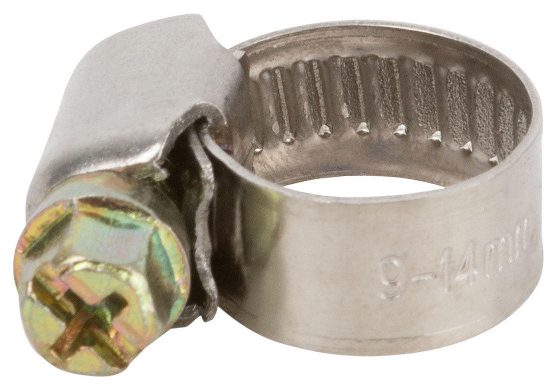 Хомут обжимной (нержавеющая сталь со сваркой) 9-14 мм (64272)