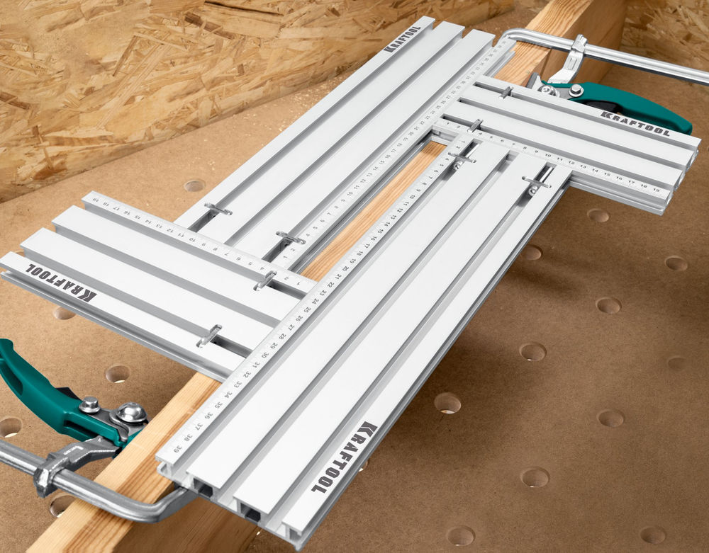 Шаблон фрезерный KRAFTFLEX MFS-200-400 мм, 4 шт, в комплекте с 2 упорами KRAFTOOL 32807