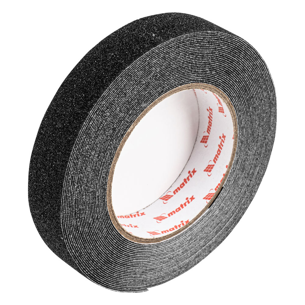 Лента клейкая противоскользящая, черная 25 мм x 10 м Matrix (88706)