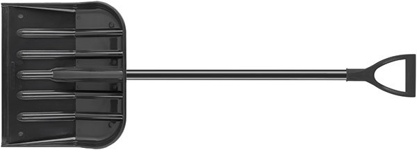 Лопата для уборки снега Профи поликарбонатная черная, алюминиевый черенок, средняя 460х400х1380 мм (68112)